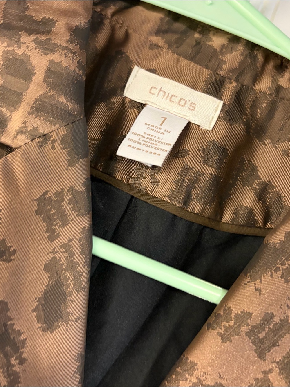 Chico's Brown Animal-Print Tailored Blazer Size 1 Medium - Picture 3 of 4